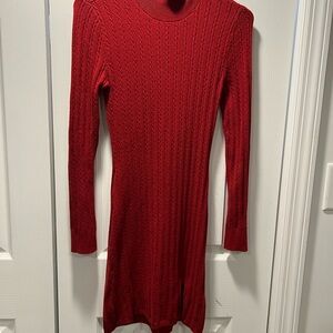 Abercrombie & Fitch Red Long Sleeve Dress